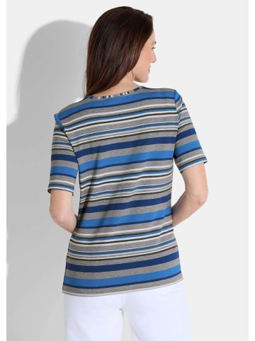 GOLDNER Shirt Shirt in grau / blau / weiß / gemustert