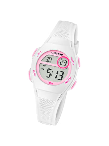 Calypso Digital-Armbanduhr Calypso Junior weiß klein (ca. 28mm)