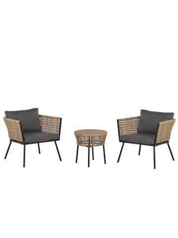 Beliani 3-tlg Bistro Set GARGANO in Braun/Grau