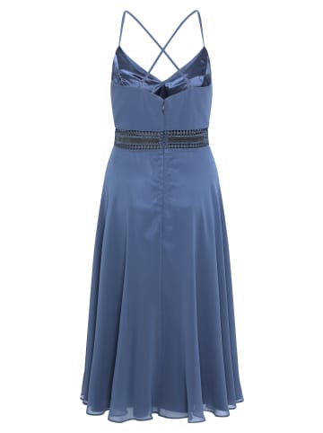 Vera Mont Cocktailkleid mit Wasserfallausschnitt in Blue Stone