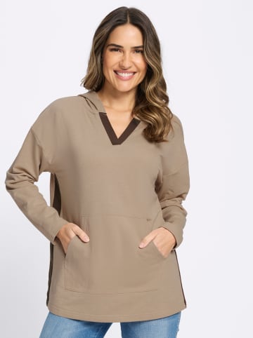 Sieh an! Sweatshirt in beige-schoko