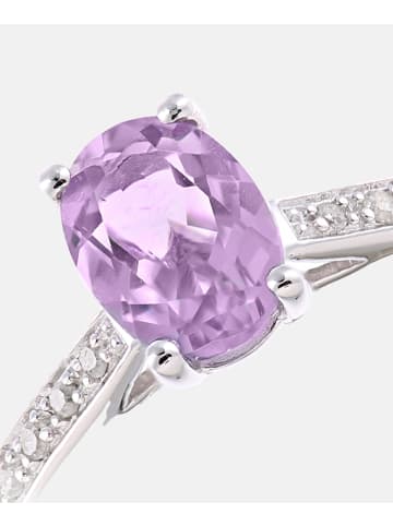 Diamant L'éternel Ring aus 375 Weißgold mit 0.82 Karat Diamant mit Amethyst