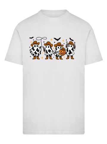 F4NT4STIC T-Shirt Cowboy Geist Halloween in weiß