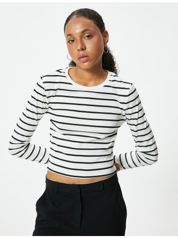 KOTON T-shirt in Ekru Gestreift