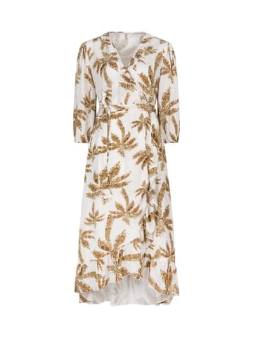 Esqualo Wickelkleid mit Palmenprint in Weiß