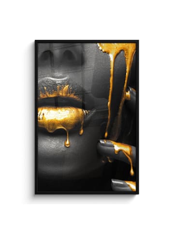 MuchoWow Poster mit Leiste Gesicht gold schwarz  (BxH)