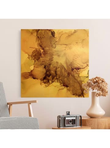 WALLART Leinwandbild Gold - Goldbraune Explosion I in Braun