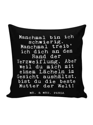 Mr. & Mrs. Panda kissen bedruckt Manchmal bin ich schwierig.... ... in Schwarz