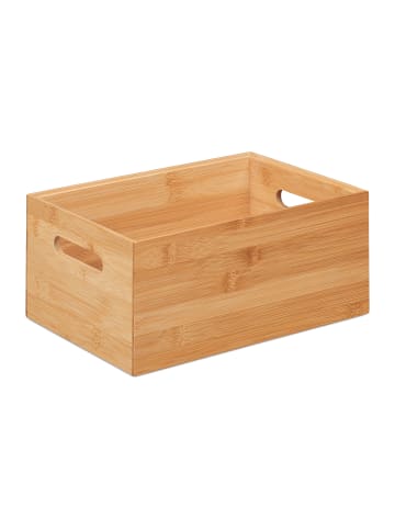 relaxdays Aufbewahrungsbox in Natur - (B)30 x (H)14 x (T)20 cm