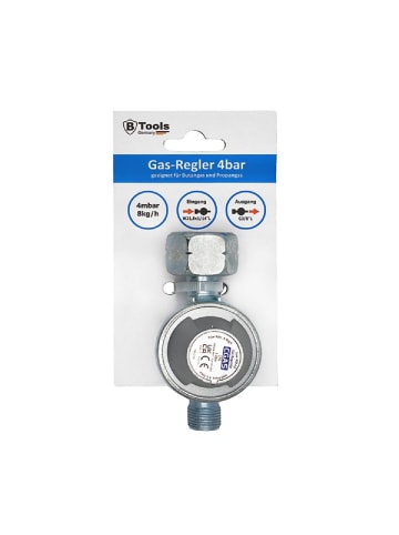 COFI 1453 Gas Druckminderer 4 mbar für Butan und Propan Regler Silber in Silber