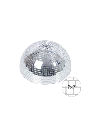 SATISFIRE Discokugel mit Motor Halb-Spiegelkugel D: 30cm in silber PREMIUM