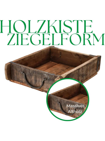 Novaliv Novaliv 2x Holzkiste Vintage 30 x 25 x 8 cm Alte Ziegelform Holz Groß in Braun