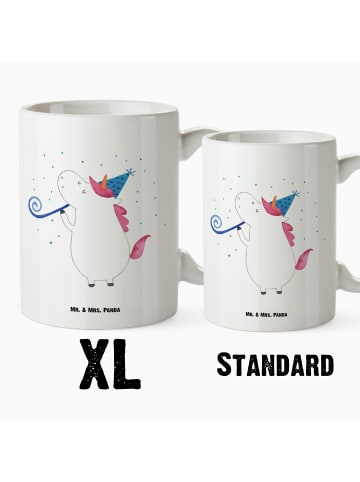 Mr. & Mrs. Panda Große Keramiktasse Einhorn Party ohne Spruch in Weiß