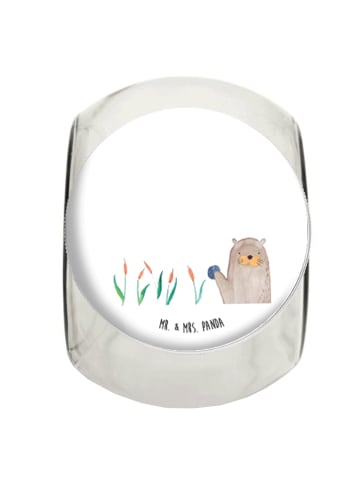Mr. & Mrs. Panda Bonbonglas Otter Stein ohne Spruch in Weiß