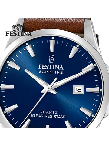 Festina Analog-Armbanduhr Festina Swiss Made braun groß (ca. 41mm)