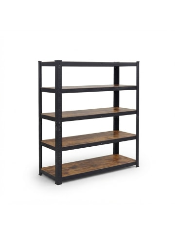 relaxdays Schwerlastregal in Schwarz/Braun - (B)100 x (H)180 x (T)40 cm