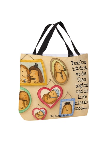 Mr. & Mrs. Panda Damen Schultertasche Igel Familie Design mit Sp... in Weiß