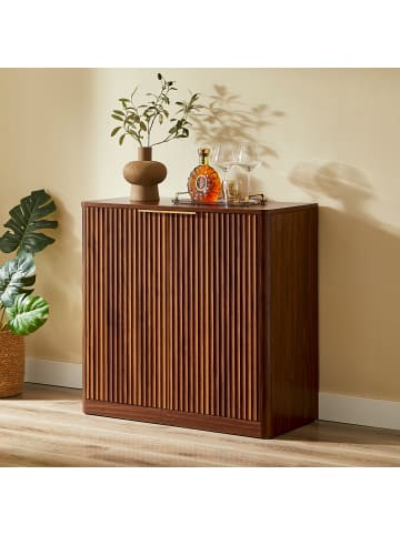 ABRIHOME Sideboard in Braun 80x40x80 cm mit Paneelen höhenverstellbaren Ablagen
