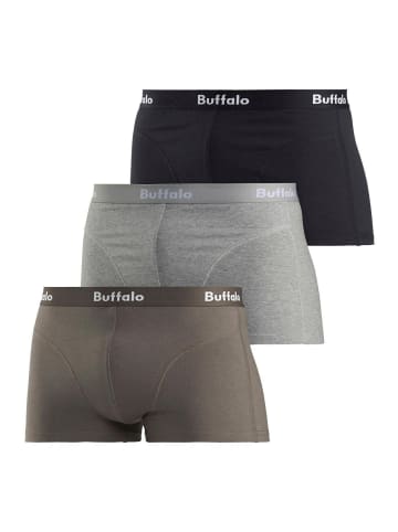 Buffalo Boxershorts in olivgrün, grau-meliert, schwarz