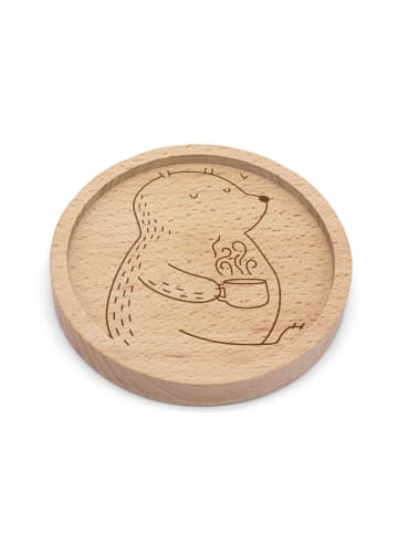 Mr. & Mrs. Panda Tassenuntersetzer Bär Morgenkaffee ohne Spruch in Transparent