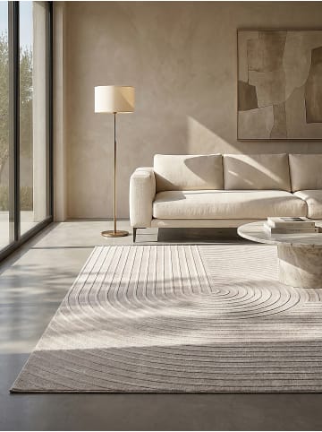 KADIMA DESIGN Teppich Kurzflor Geometrisch pflegeleicht Wohnzimmer Schlafzimmer Flur in Beige