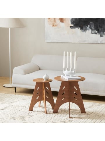 SoBuy Beistelltisch in Braun - (B)46,5 x (H)55 x (T)46,5cm