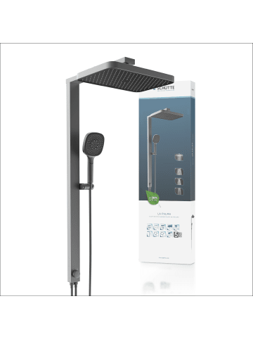 Franz Joseph Schütte LA PALMA Überkopfbrause-Set, Graphit matt