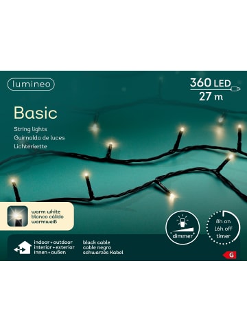 LUMINEO Lichterkette BASIC 360 LED 27 m, schwarzes Kabel in warm weiß