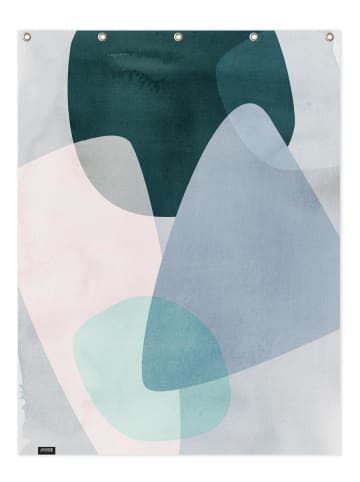 Juniqe Duschvorhang "Graphic 150 C" in Blau & Grau