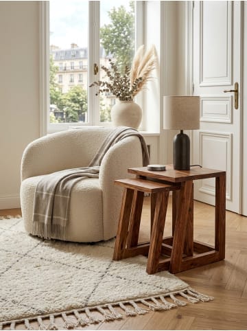 KADIMA DESIGN Beistelltisch 2er-Set | Sheesham, Massivholz, Eckig