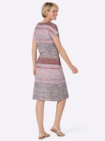 Sieh an! Jersey-Kleid in altrosa-schwarz-bedruckt