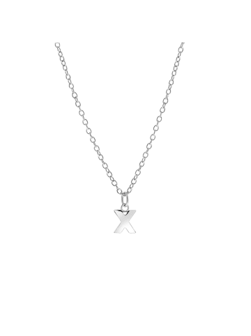 Lucardi 925 Silber Halskette "Buchstabe X" Buchstabe