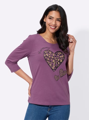 Sieh an! 3/4-Arm-Shirt in violett-schwarz