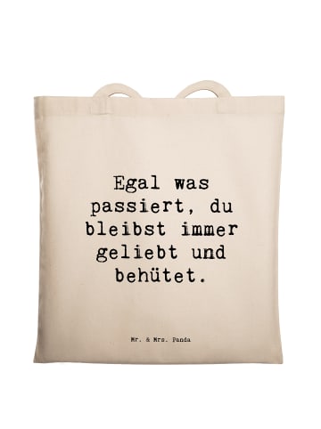 Mr. & Mrs. Panda Jutebeutel Spruch Trennung von den Eltern mit S... in Creme