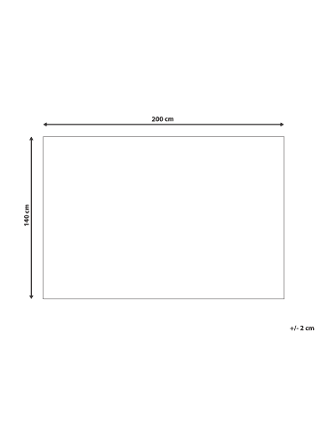 Beliani Kurzflor AYTEPE in Grau/Weiß/Schwarz - (W) 140 x (H) 1 x (L) 200 cm