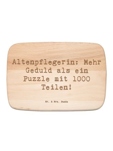 Mr. & Mrs. Panda Holz Servierbrett Spruch Altenpflegerin Geduld ... in Transparent