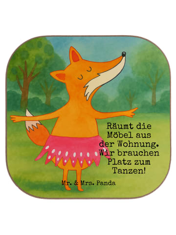 Mr. & Mrs. Panda Untersetzer Gläser Fuchs Ballerina Design mit S... in Weiß