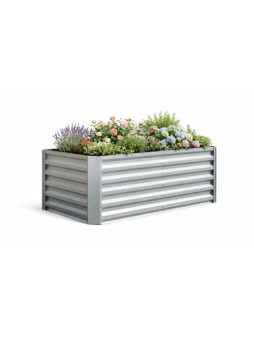 VCM  Metall Hochbeet Gartenbeet 180x90 Galdo L in Silber