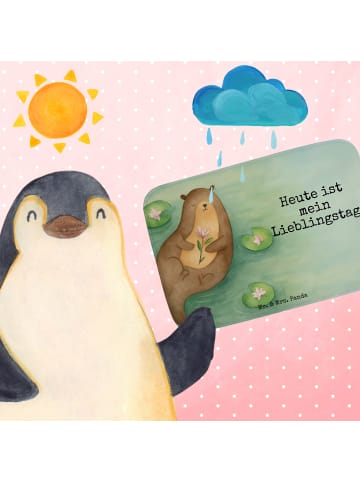 Mr. & Mrs. Panda Badteppich Otter Seerose Design mit Spruch in Weiß