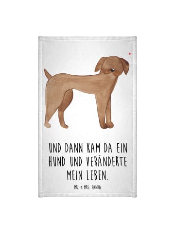 Mr. & Mrs. Panda Handtuch Hund Dogge mit Spruch in Weiß