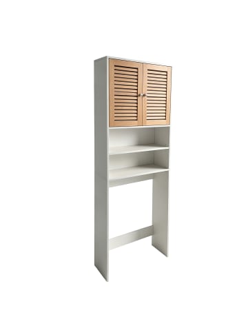 relaxdays Waschmaschinenschrank in Weiß - (B)65 x (H)185,5 x (T)24 cm