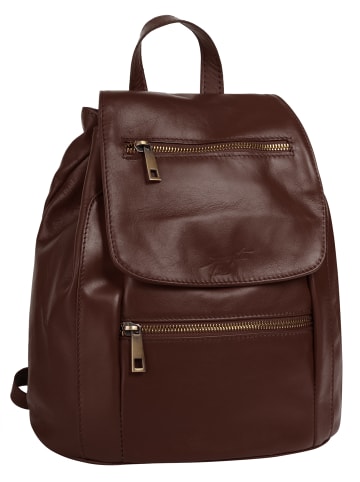 Samantha Look City-Rucksack echt Leder in braun