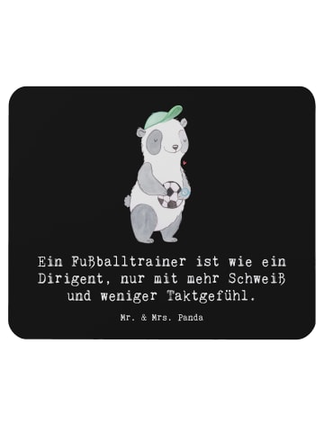 Mr. & Mrs. Panda Maus Pad Fußballtrainer Dirigent mit Spruch in Schwarz