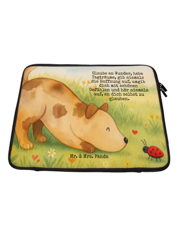 Mr. & Mrs. Panda Laptop Tasche Hund Marienkäfer Design mit Spruch in Weiß