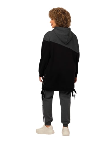 Ulla Popken Hoodie-Shirt in schwarz