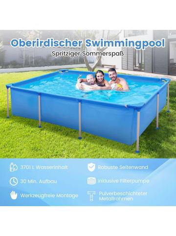 COSTWAY Pool Set mit Filterpumpe 258 x 179 cm in Blau
