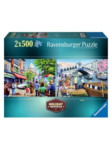 Ravensburger Puzzle 500 Teile 2x500 Teile - Urlaubserinnerungen Ab 12 Jahre in bunt