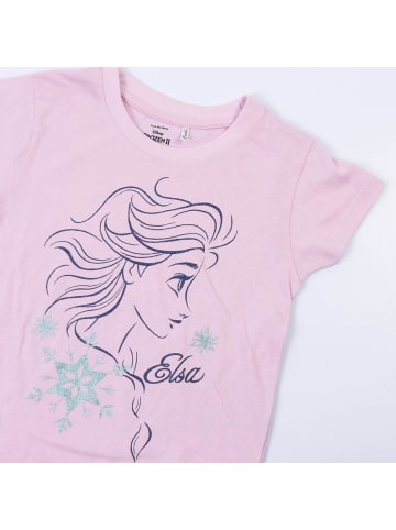 Cerda 2tlg. Outfit T-Shirt & Shorts Disney Frozen Elsa in Rosa-Dunkelblau