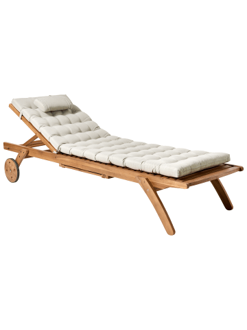 Beliani Gartenliege CESANA PREMIUM in Braun/Beige - (W) 61 x (H) 33 x (L) 195 cm