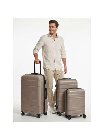 Redolz Essentials 11 4 Rollen Kofferset 3-teilig mit Dehnfalte taupe